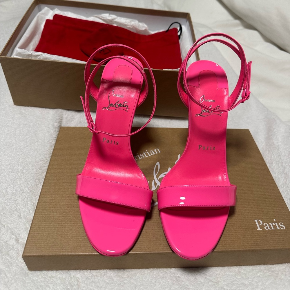 Christian Louboutin Bright pink heels sandals size 38